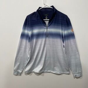 Greg Norman Collection Mens 1/4 Zip Pullover Shirt M Blue Ombre‎ Play Dry Golf